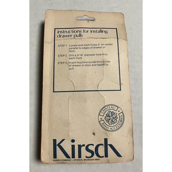 Vintage Kirsch Drawer Pulls Handles BF 134-2 Antique Brass 3” on Center NIP - Picture 5 of 7